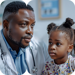 Doctor attending to young patient